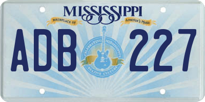 MS license plate ADB227