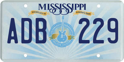 MS license plate ADB229