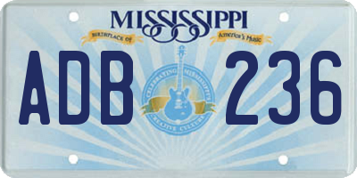 MS license plate ADB236