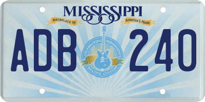 MS license plate ADB240