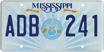 MS license plate ADB241