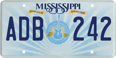 MS license plate ADB242