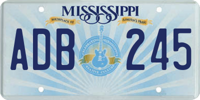 MS license plate ADB245