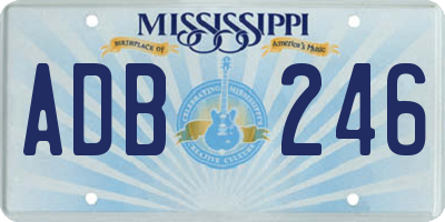 MS license plate ADB246