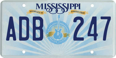 MS license plate ADB247