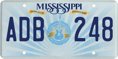 MS license plate ADB248