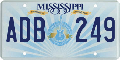 MS license plate ADB249