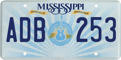 MS license plate ADB253