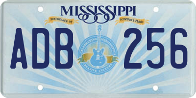 MS license plate ADB256