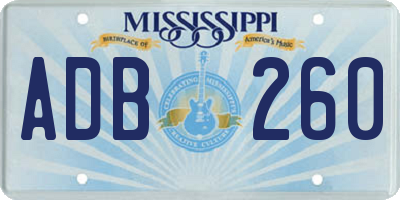 MS license plate ADB260