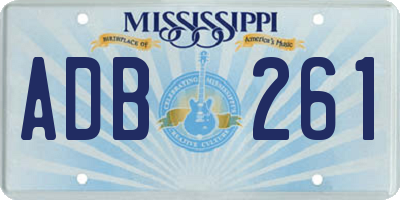 MS license plate ADB261