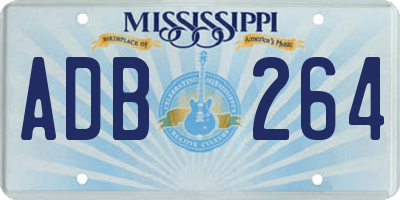 MS license plate ADB264