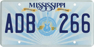 MS license plate ADB266