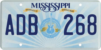 MS license plate ADB268