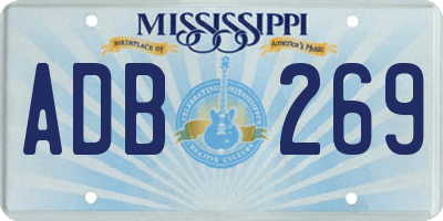MS license plate ADB269