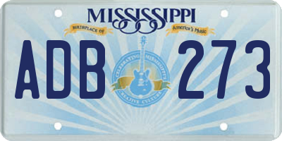 MS license plate ADB273