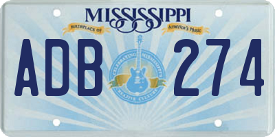 MS license plate ADB274