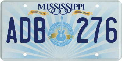 MS license plate ADB276
