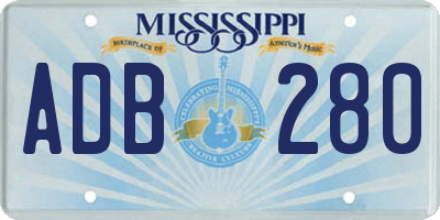 MS license plate ADB280