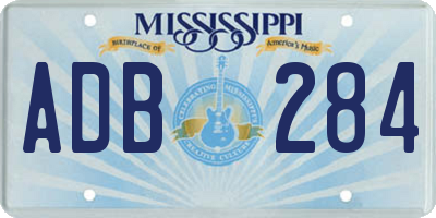 MS license plate ADB284