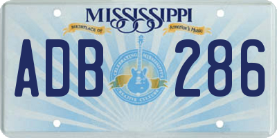 MS license plate ADB286