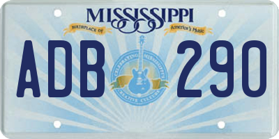 MS license plate ADB290