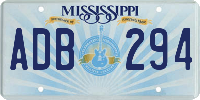 MS license plate ADB294