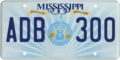 MS license plate ADB300