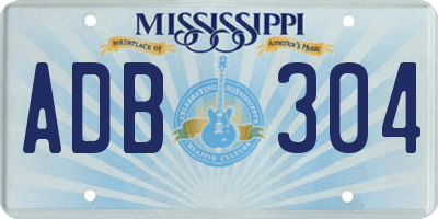 MS license plate ADB304