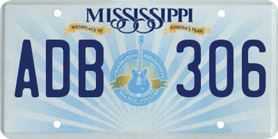MS license plate ADB306