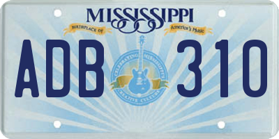 MS license plate ADB310