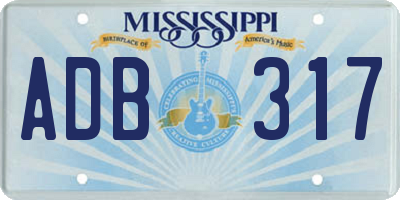 MS license plate ADB317
