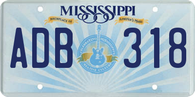 MS license plate ADB318