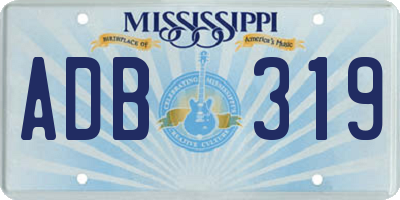 MS license plate ADB319
