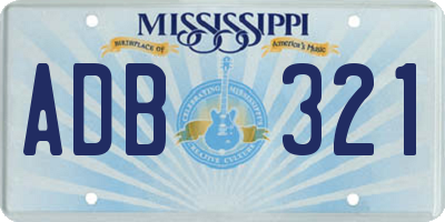 MS license plate ADB321