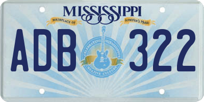 MS license plate ADB322