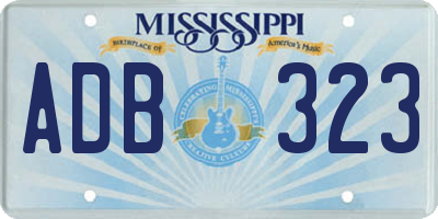 MS license plate ADB323