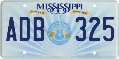 MS license plate ADB325