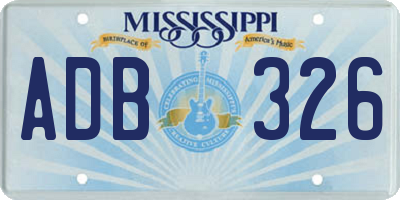 MS license plate ADB326