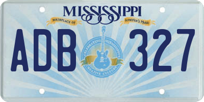 MS license plate ADB327