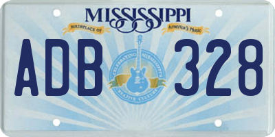 MS license plate ADB328