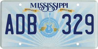 MS license plate ADB329