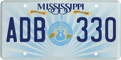 MS license plate ADB330
