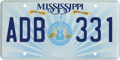 MS license plate ADB331
