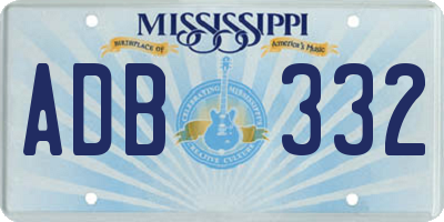 MS license plate ADB332