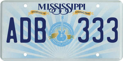 MS license plate ADB333