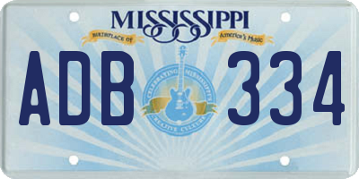 MS license plate ADB334