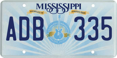 MS license plate ADB335