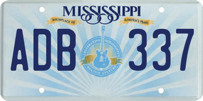 MS license plate ADB337