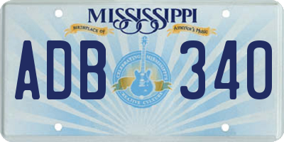 MS license plate ADB340